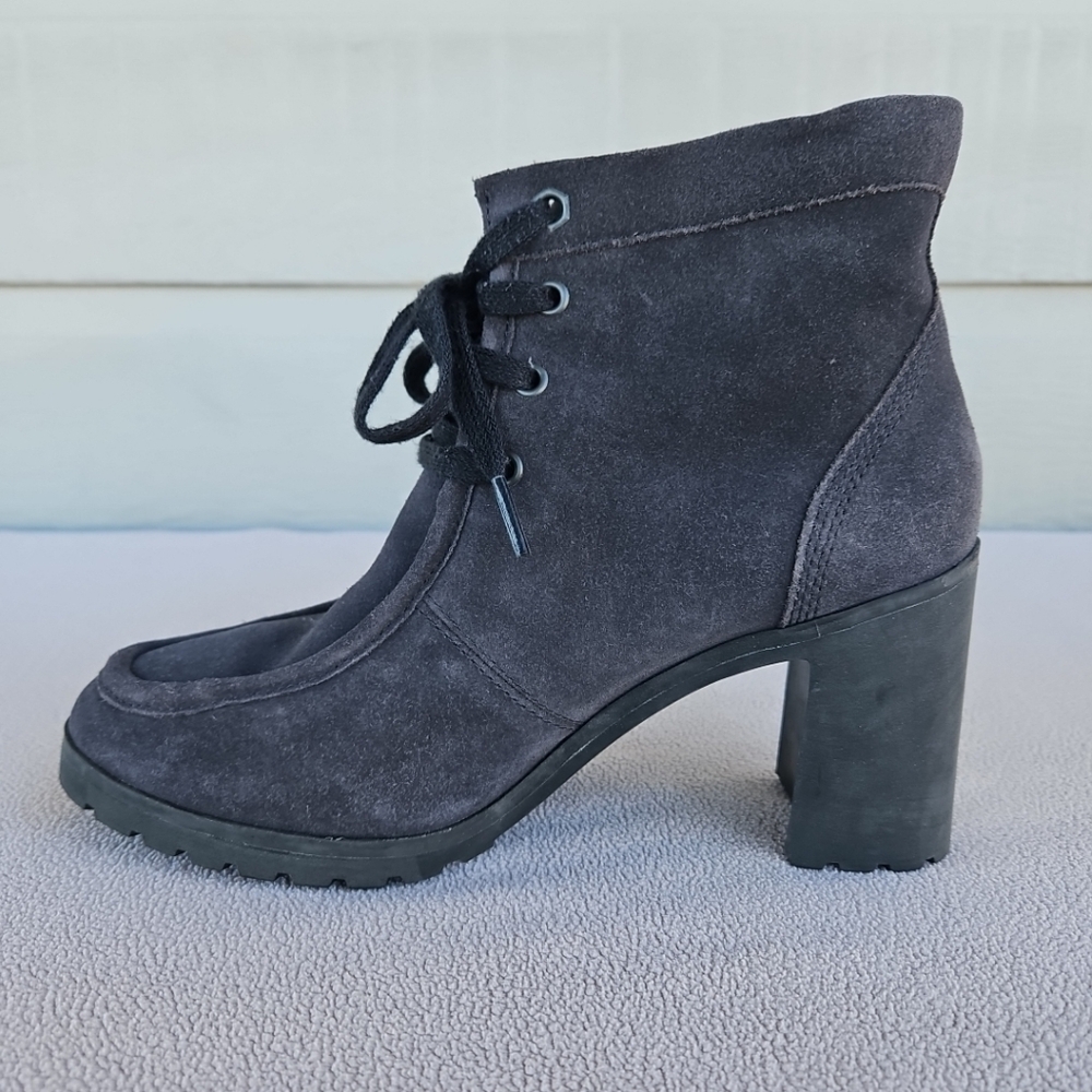 Timberland Allington Chukka Womens SZ 8 Heeled Bootie Chunky Ankle Grey A1HMF - Picture 3 of 12